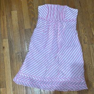 Lilly Pulitzer Strapless White and Pink Sundress Casual